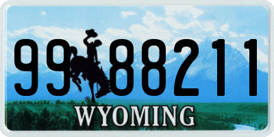 WY license plate 9988211