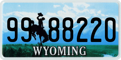 WY license plate 9988220
