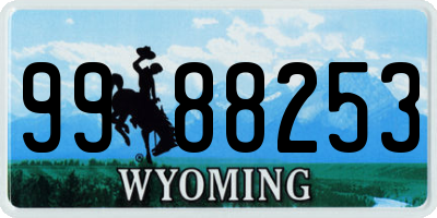WY license plate 9988253