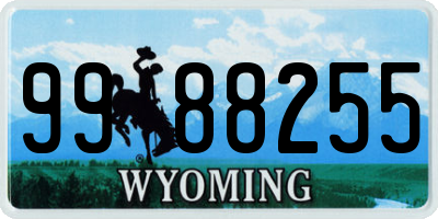 WY license plate 9988255