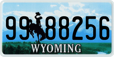 WY license plate 9988256