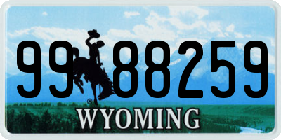 WY license plate 9988259