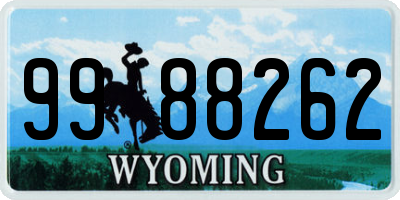 WY license plate 9988262