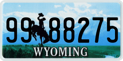 WY license plate 9988275