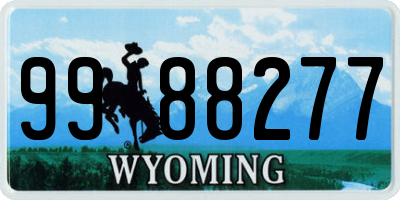 WY license plate 9988277
