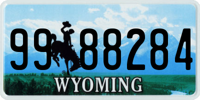 WY license plate 9988284
