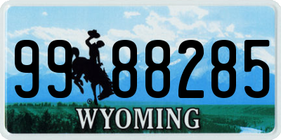 WY license plate 9988285