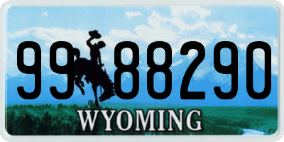 WY license plate 9988290