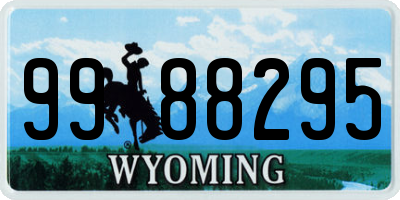 WY license plate 9988295