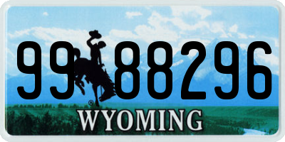 WY license plate 9988296