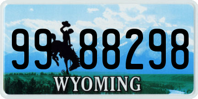 WY license plate 9988298