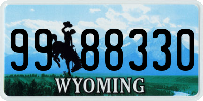 WY license plate 9988330
