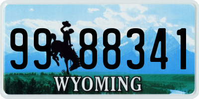 WY license plate 9988341
