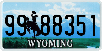 WY license plate 9988351