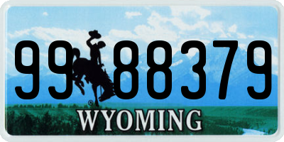 WY license plate 9988379