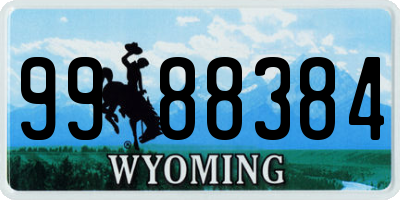 WY license plate 9988384