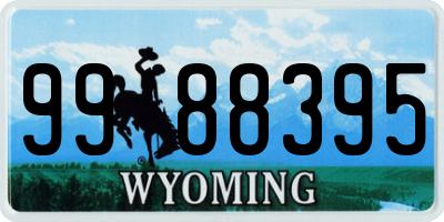 WY license plate 9988395