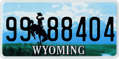 WY license plate 9988404