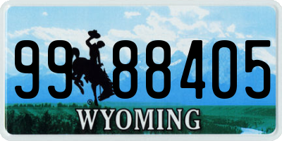 WY license plate 9988405