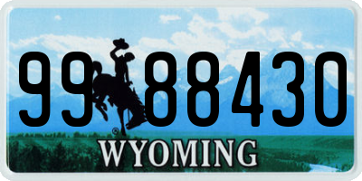 WY license plate 9988430