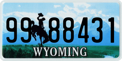 WY license plate 9988431