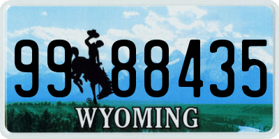 WY license plate 9988435