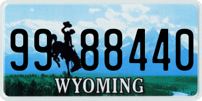 WY license plate 9988440