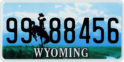 WY license plate 9988456