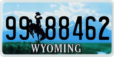 WY license plate 9988462
