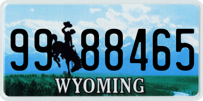 WY license plate 9988465