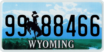 WY license plate 9988466