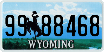 WY license plate 9988468