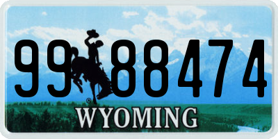 WY license plate 9988474