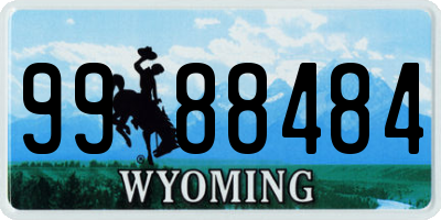 WY license plate 9988484