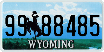 WY license plate 9988485