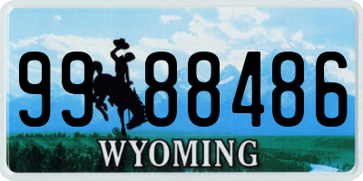 WY license plate 9988486