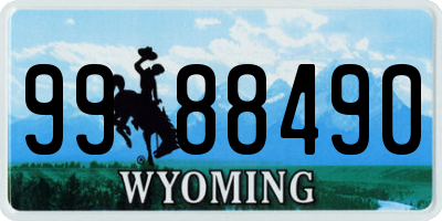 WY license plate 9988490