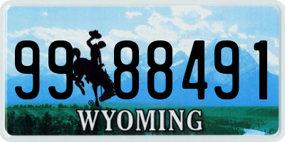 WY license plate 9988491