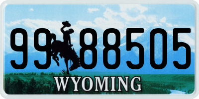 WY license plate 9988505