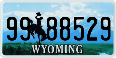 WY license plate 9988529