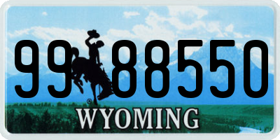 WY license plate 9988550