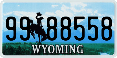 WY license plate 9988558