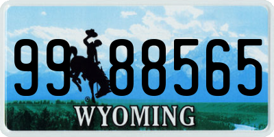 WY license plate 9988565