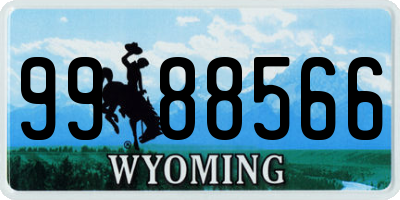 WY license plate 9988566