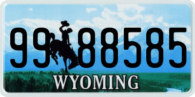 WY license plate 9988585