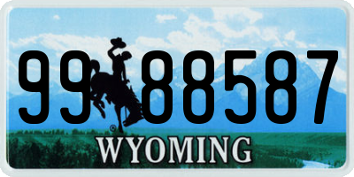 WY license plate 9988587