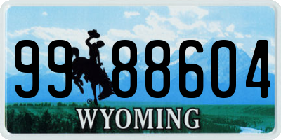 WY license plate 9988604