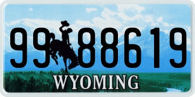 WY license plate 9988619