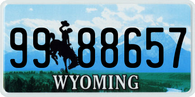 WY license plate 9988657