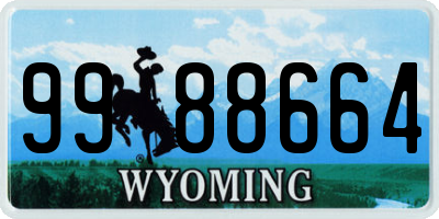 WY license plate 9988664